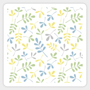 Assorted Leaf Silhouettes Blue Grn Gray Yelw Wt Sticker